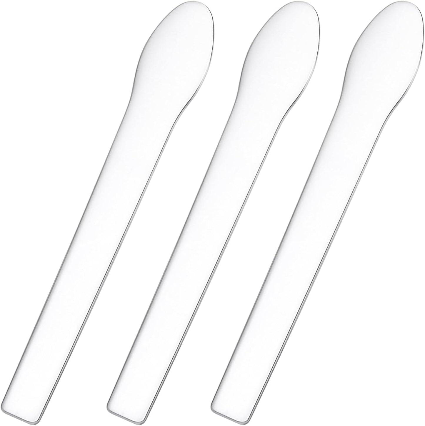 Pndeyo Mini Stainless Steel Makeup Spatula Set - 3 Reusable Cream Applicators for Skincare | 2.87x0.49in Silver Tools