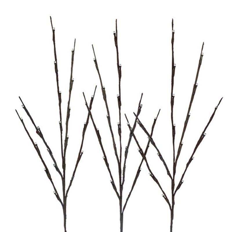 Uonlytech 60 LEDs Solar Powered Artificial Branch Lights Twig Lights Lighted Willow Branch for Christmas Thanksgiving Home Party Decoration (Warm Light)
