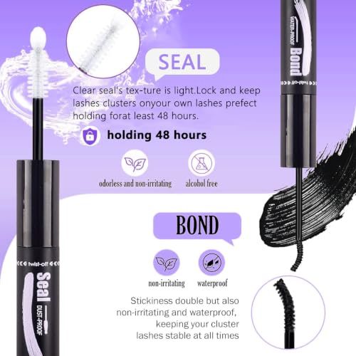 YUZIMAI 280Pcs D Curl Lash Clusters Kit for DIY Eyelash Extensions
