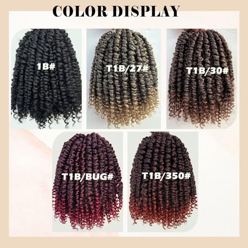 WSTAR 8 Inch Pre-Twisted Passion Twist Crochet Hair - 8 Packs Coppery Red