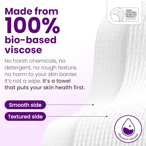 Reduces Fine Lines and Wrinkles in 6 weeks or Less, CLEAN SKIN CLUB Healthy Aging Clean Towels¢ç XL, Disposable Face Towels, XL - 1 Pack (50 count)