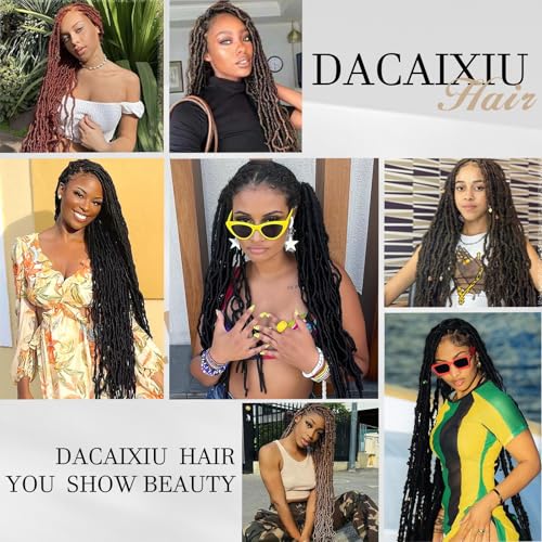 DACAI XIU 30 Inch Faux Locs Crochet Hair - Pre-Looped Goddess Locs (7 Packs)