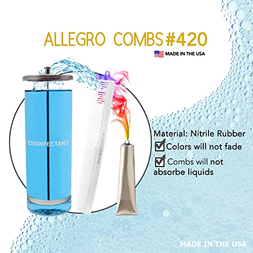 Allegro #420 Professional Barber Combs - 12-Piece Hair Styling Comb Set