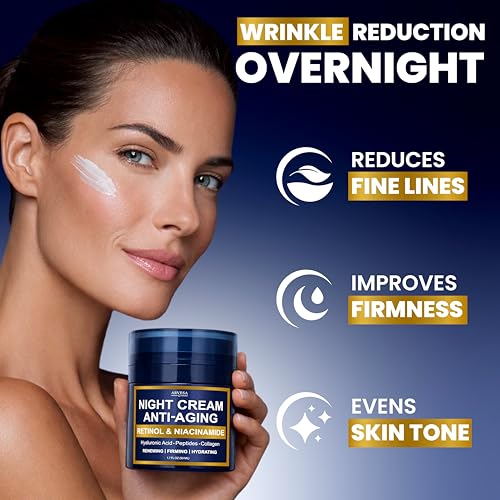 Arvesa Blue Night Cream - Anti-Aging Moisturizer with Retinol & Peptides