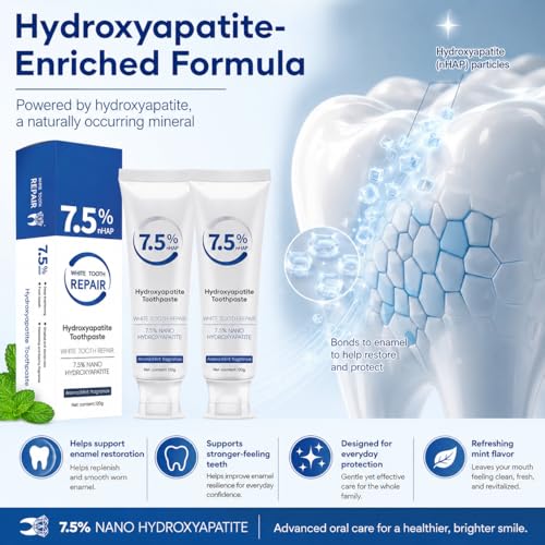 Hydroxyapatite Toothpaste for Enamel Protection & Fresh Breath - 2-Pack