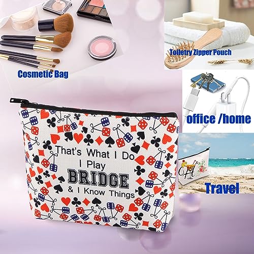 Bridge Player Cosmetic Bag, Waterproof Travel Makeup Pouch for Cards