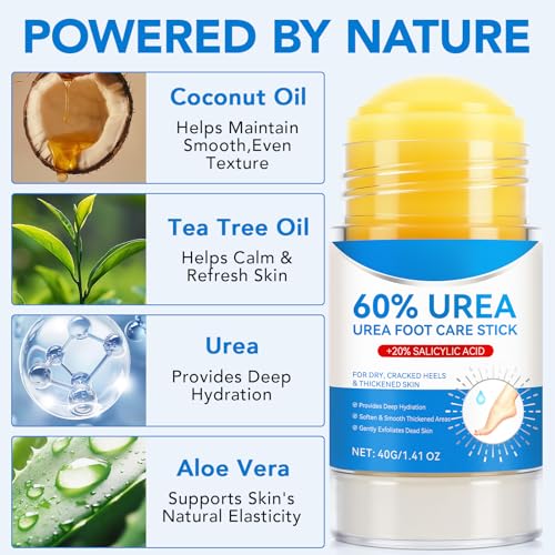 WeiWeiLa Urea 60% & Salicylic Acid Foot Care Stick 2-Pack, Callus Remover for Cracked Heels & Dry Skin