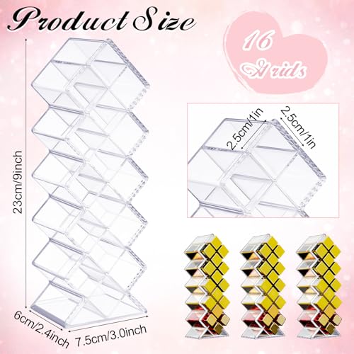 Rozer 4 Pack Fish-Shaped Acrylic Lipstick Organizer with 64 Slots - Clear Makeup Display Stand