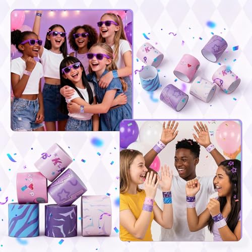 Kpop Style Slap Bracelets - 24 Pcs Music Theme Party Favors