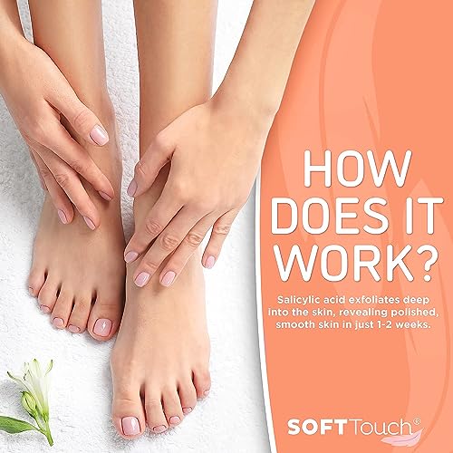 Soft Touch Peach Exfoliating Foot Peel Mask – Pack of 2 for Dry, Cracked Skin