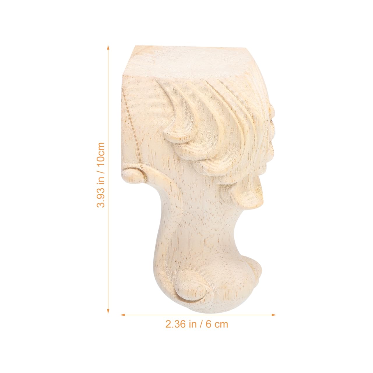 POPETPOP 4 Pcs European Style Wooden Furniture Legs, 3.9 inch Solid Wood Carving Furniture Replacement Feet Decoration for Sofa Cabinet Wardrobe Table Legs