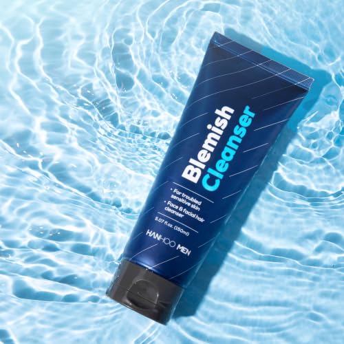 Hanhoo Men’s Blemish Cleanser with Bamboo & Sea Salt - 5.07 Fl. Oz.