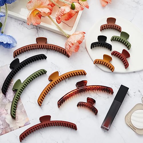 Tigeen 12 Pack Hair Clips Set - 4.7 Inch & 1.8 Inch Claw Clips for Thick & Thin Hair
