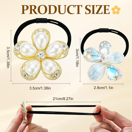 CWJCYTNSN 10 Pcs Flower Hair Cuff Ponytail Holders Black Elastic Hair Ties Kit