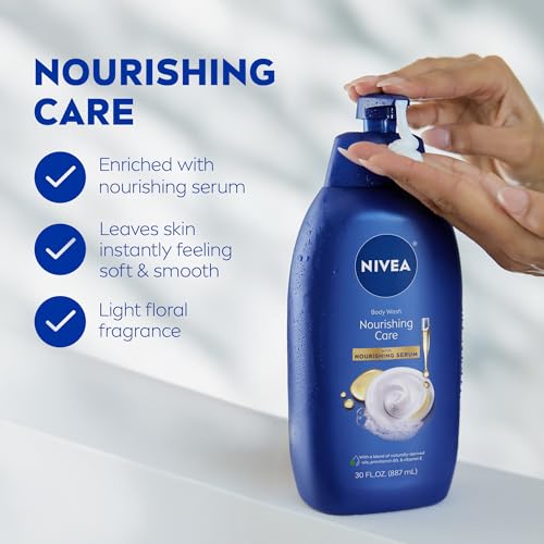 NIVEA Nourishing Care Body Wash 30 Fl Oz with Nourishing Serum