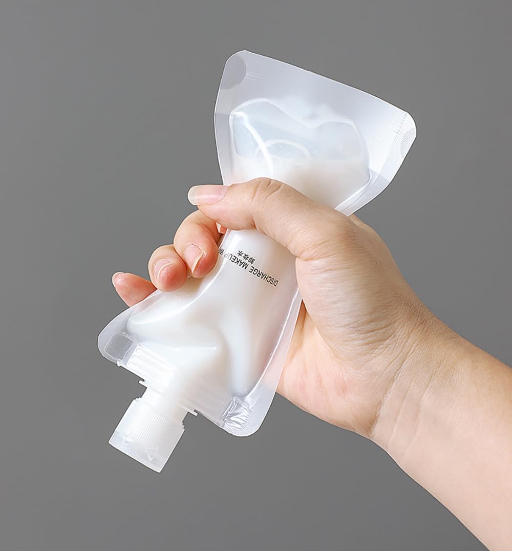 NaYiissi 10pcs Travel Pouches for Toiletries, Leak Proof Travel Fluid Makeup Packing Bag, TSA Approved Squeeze Liquid Pouches for Travel, Plastic Pouch for Lotion Shampoo Cream Hand Soap