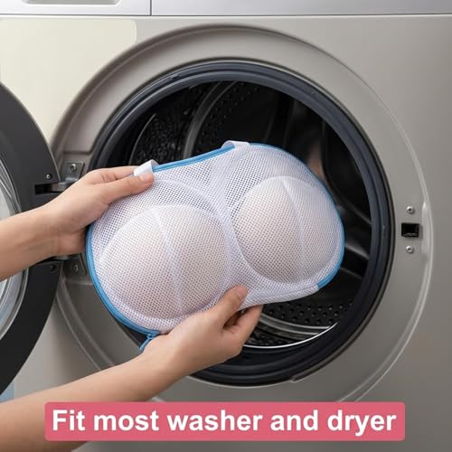 Set of 6 Reusable Bra Washing Bags with Zipper Closure