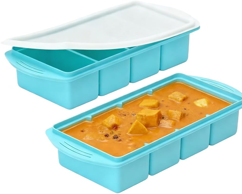 Souper Cubes Freezer Tray - Silicone Soup Container Molds | Makes 4 Perfect 1-Cup Portions
