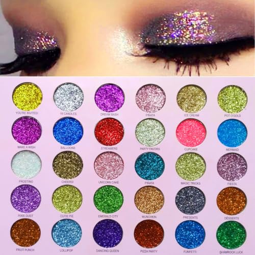 Pink Glitter Eyeshadow Palette - Colorful Sparkly Makeup for Face & Body