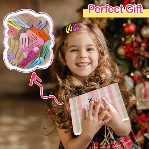 120 Pcs Metal Snap Hair Clips in 40 Bright Colors for Women