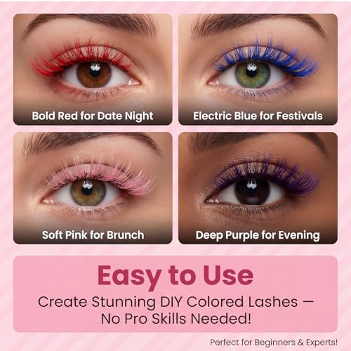 240 Pcs Colored Lash Clusters - 3D Faux Mink Eyelashes
