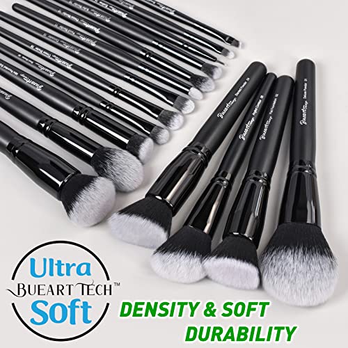 Bueart Design 19-Piece Professional Makeup Brush Set with Travel Case