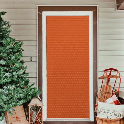 Orange Holiday Door Cover - 32x79 Inch Stretch Fabric Backdrop