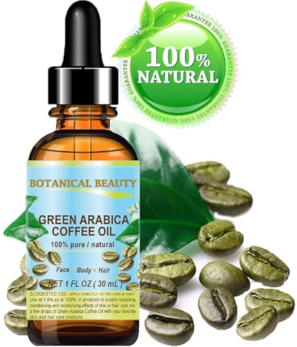 Green Arabica Coffee Oil 100% Pure - Anti-Aging Oil for Face, Hair, Skin (1 Fl Oz)