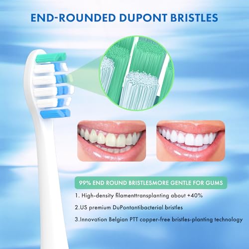 Topkitfice 10 Blue Replacement Toothbrush Heads for Philips Sonicare | Soft, Compatible with Snap-On System