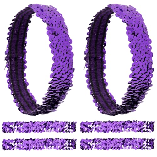 GORGECRAFT 12-Pack Sequin Elastic Headbands - Sparkle Hair Accessories