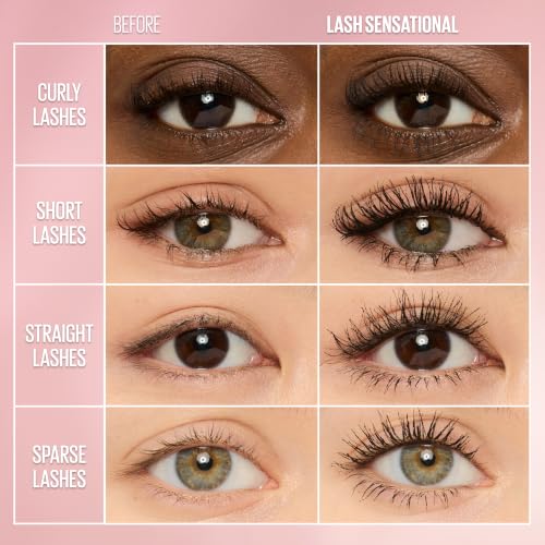 Maybelline Lash Sensational Washable Mascara - Brownish Black, Lengthening & Volumizing