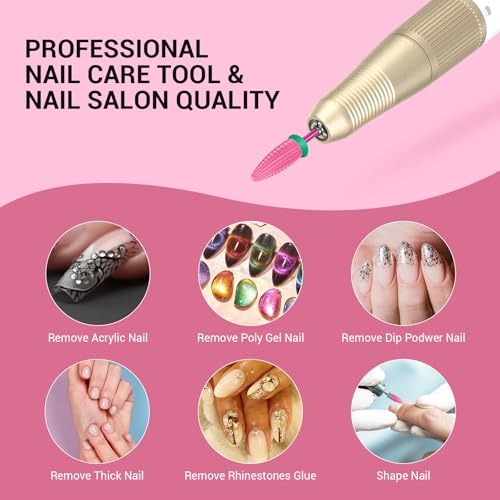 MelodySusie Typhoon Nail Drill Bits Coarse-C Pink Blossom 3/32'' Carbide Tungsten for Acrylic & Gel