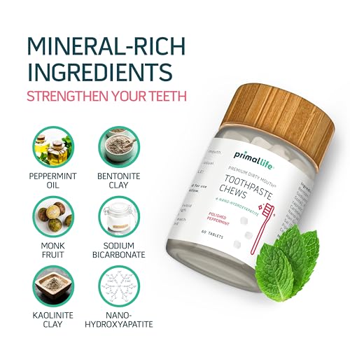 Primal Life Organics Dirty Mouth Toothpaste Chews with Nano-Hydroxyapatite