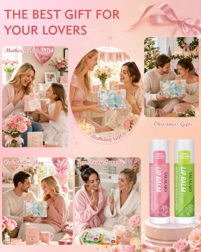 Lip Balm & Mask Set - 24 Pcs Hydrating Lip Care Gift Set for Spa, Bridal & Party Favors