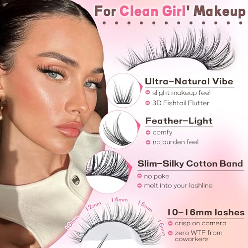 Goddvenus Lash Clusters Kit Wispy Eyelash Clusters Lashes Natural DIY Lash Extension Kit 10-16mm Cluster Eyelash Extensions Kit 300pcs C Curl Individual Lashes Cluster Eyelash (No Tweezers)