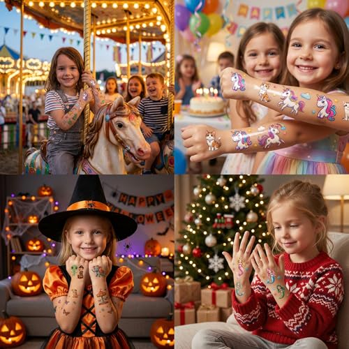 350+ Mixed Temporary Tattoos for Kids - Fun Party Favors Set