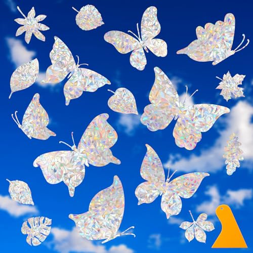 Bird Strike Prevention Window Decals | 30 Static Clings for Safety