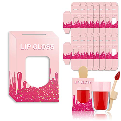 ANZKA 15 Pack Pink Lip Gloss Boxes - Ice Cream Shaped Empty Lipgloss Tubes (Variation of THIS listing)