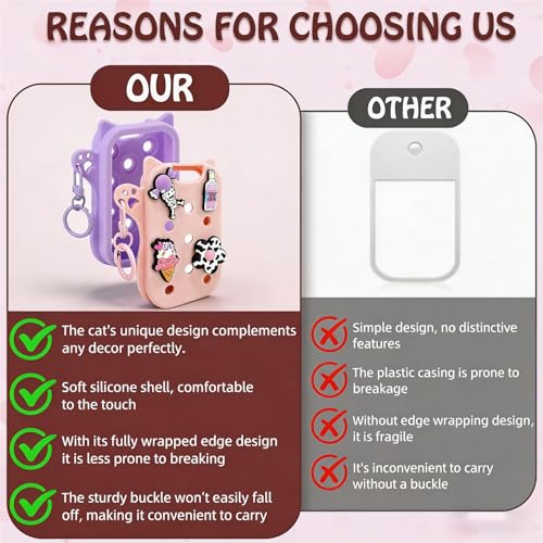 Silicone Hand Sanitizer Keychain Case for Touchland Power Mist, 2-Pack