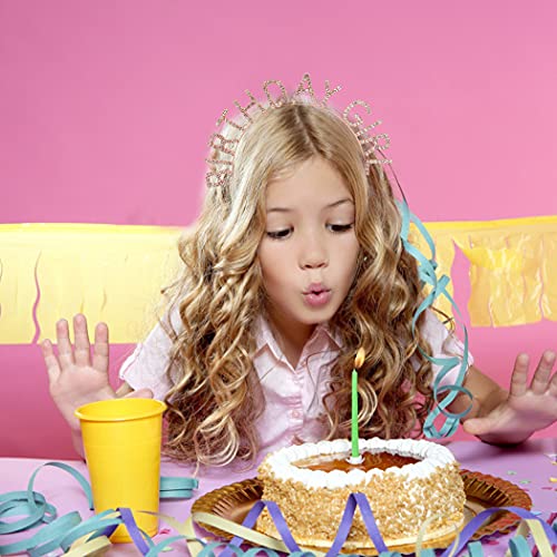 AOPRIE Rose Gold Birthday Tiara Crown & Sash Set for Women