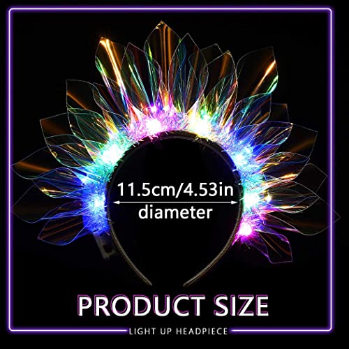 EARENT Light Up LED Headband - Neon Glow Hair Accessory for Festivals