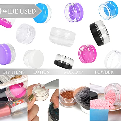 50PCS 10ml Mini Sample Containers with Lids & Spatulas - Black