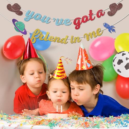 You've Got A Friend in Me Banner - Cartoon Birthday Party Decor