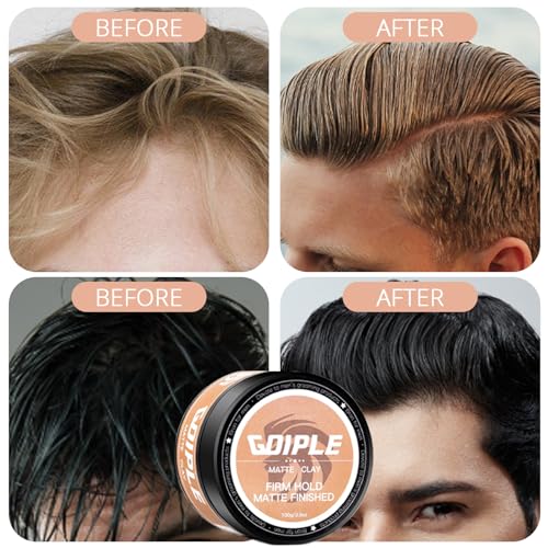 Goiple Matte Hair Styling Clay for Men - Water-Based Pomade, Strong Hold, 100g