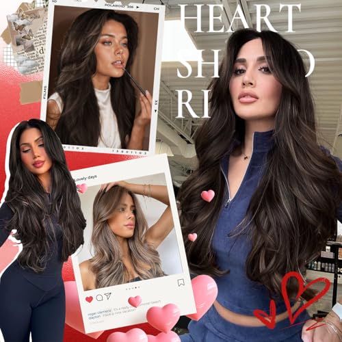 Long Black Layered Wigs for Women - 26 Inch Natural-Looking Synthetic Hair