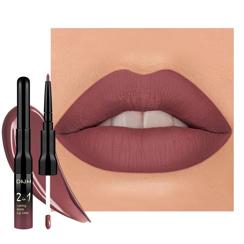Red Brown Matte Lip Liner & Liquid Lipstick Set - Long Lasting, Smudge Proof | Easy Application for All-Day Color Hold