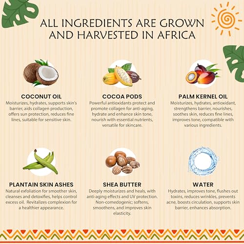 Plant Guru African Black Soap 5 oz - All-Natural Skincare Bar