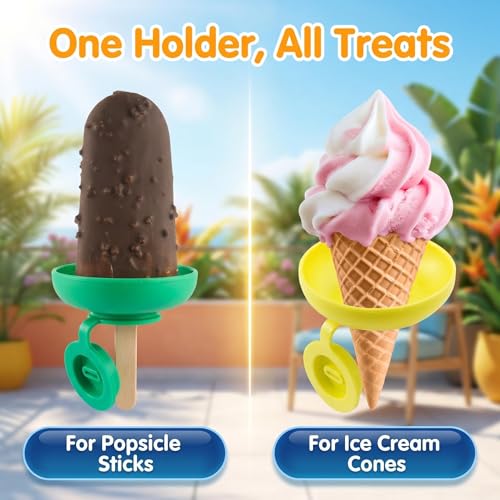Drip-Free Popsicle Holders for Kids - 6 Pack with Storage Box