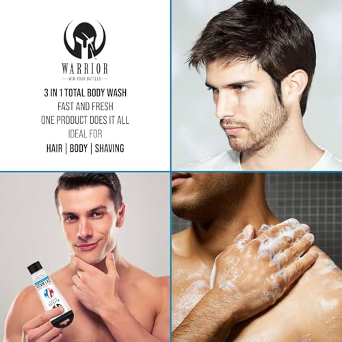 Warrior 3-in-1 Body Wash, Shampoo & Shaving Lather, Citrus Mint, 3.0 fl oz