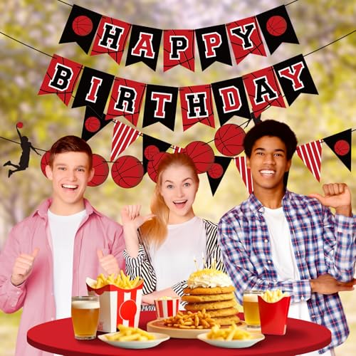 Basketball Birthday Party Decorations Set with Banner & Backdrop